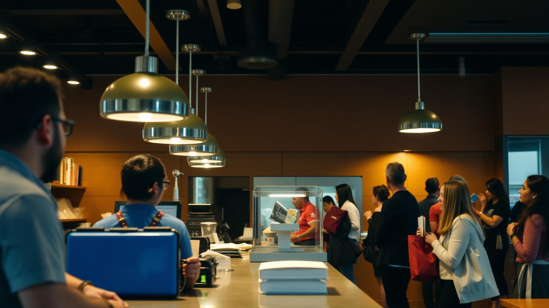 Busy restaurant pickup counter